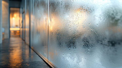 Frosted glass is translucent, letting in a soft, diffused light.