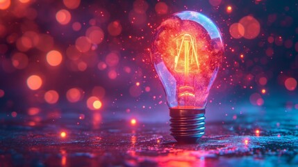光る電球と丸ボケ,Generative AI AI画像