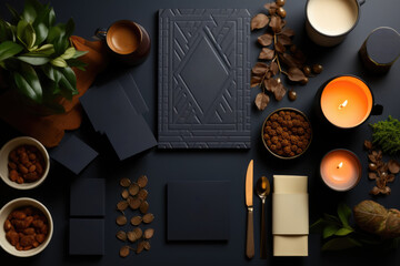 table top still life photo with a book