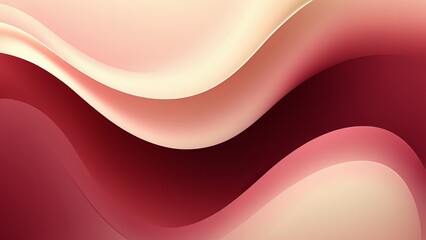 Abstract Design of Flowing Waves in Pink and Burgundy Hues Creating a Graceful Colorful Background