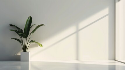 plant white vase room sun drenched modern relaxing calm vibes