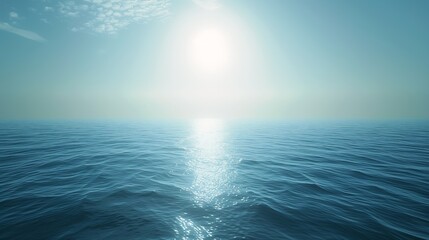view body deep sun shining light blue floating empty space middle ocean full placid clear edges rapture young graphics