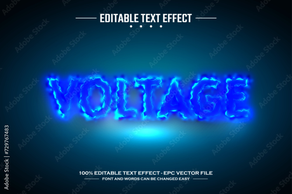 Poster voltage 3d editable text effect template