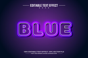 Blue 3D editable text effect template