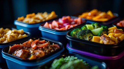 Vibrant Food Selection in Takeout Containers.