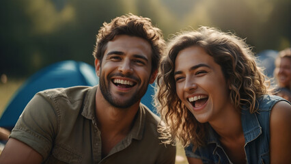 portrait of a couple in forest