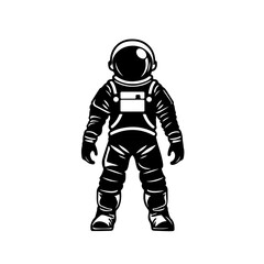 Astronaut Standing Logo Monochrome Design Style