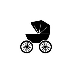 Baby Carriage Logo Monochrome Design Style