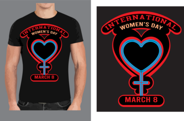 8th March International women's day T shirt design vector .