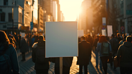 blank protest sign front view