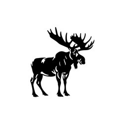 Bull Moose Logo Monochrome Design Style