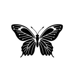 Butterfly Logo Monochrome Design Style