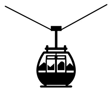 Cable Car Logo Monochrome Design Style