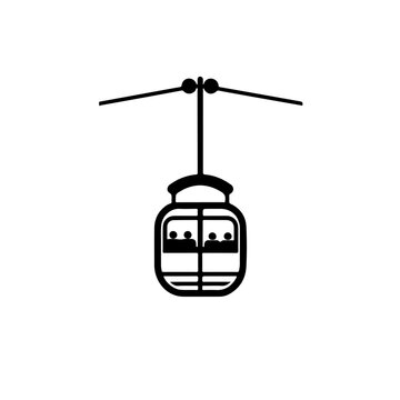 Cable Car Logo Monochrome Design Style