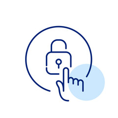 Fototapeta premium Futuristic biometric access account. Pixel perfect, editable stroke