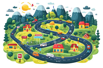 Fototapeta premium Plan interactive road trip games like 