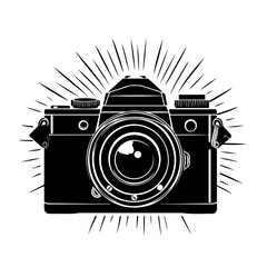 Camera Flash Logo Monochrome Design Style