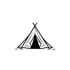 Camping Tent Logo Monochrome Design Style