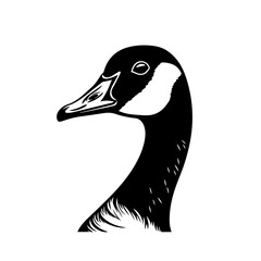 Canadian Goose Head Logo Monochrome Design Style - obrazy, fototapety, plakaty