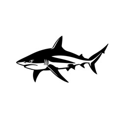 Caribbean Reef Shark Logo Monochrome Design Style