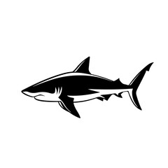 Caribbean Reef Shark Logo Monochrome Design Style