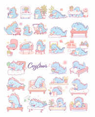 Fototapeta premium set of dinosaur