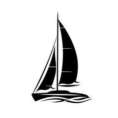 Catamaran Logo Monochrome Design Style