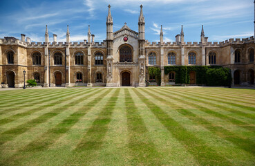 New Court of Corpus Christi College. Cambridge. United Kingdom - obrazy, fototapety, plakaty