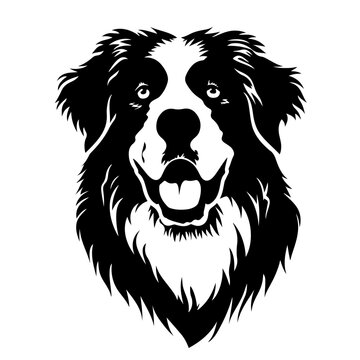 Caucasian Shepherd Dog Logo Monochrome Design Style