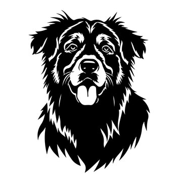 Caucasian Shepherd Dog Logo Monochrome Design Style