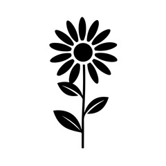Chamomile Flower Logo Monochrome Design Style