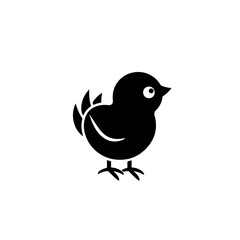 Chick Logo Monochrome Design Style - obrazy, fototapety, plakaty
