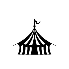 Circus Tent Fixed Logo Monochrome Design Style - obrazy, fototapety, plakaty
