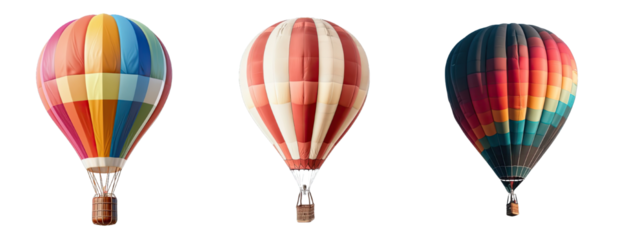 Collection of PNG. Air balloon isolated on a transparent background.