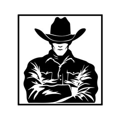 Cowboy Frame Logo Monochrome Design Style