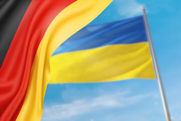Flaggen von Deutschland und der Ukraine