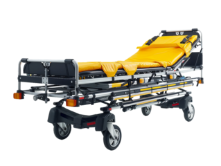 Ambulance stretcher, transparent background, isolated image, generative AI