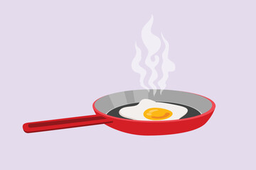 People cooking concept on kitchen table. Colored flat vector illustration isolated.	