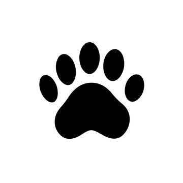 Animal paw print Logo Monochrome Design Style