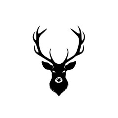 Deer Stag Logo Monochrome Design Style