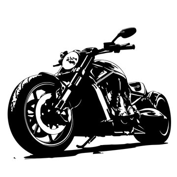 motorcycle Logo Monochrome Design Style