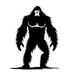 silhouette of hairy ape or gorilla Logo Monochrome Design Style