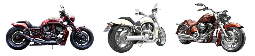 Collection of PNG. Motorcycle isolated on a transparent background.