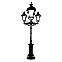 Fototapeta na wymiar Street Lamp Logo Monochrome Design Style