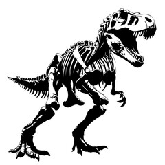 T rex Skeleton Logo Monochrome Design Style