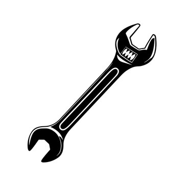 Wheel Wrench Logo Monochrome Design Style