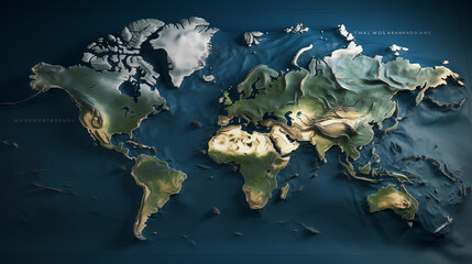 Realistic World Map Illustration