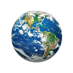 a globe representing planet earth, on transparency background PNG