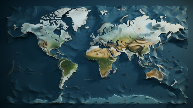 Realistic World Map Design
