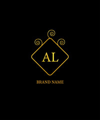 AL Letter Logo Design. Creative Initials Letter Concept. AL Icon Design